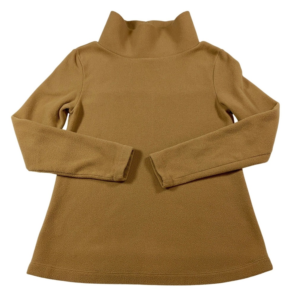 Dudley Stephens Camel Fleece Turtleneck Pullover Sweater Tan S Pineapple Logo